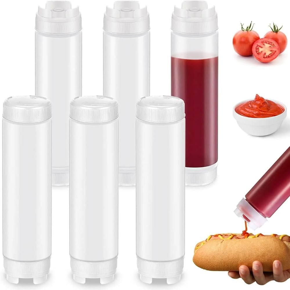Condiment Squeeze Bottles 20oz Refillable Inverted Dispenser 1