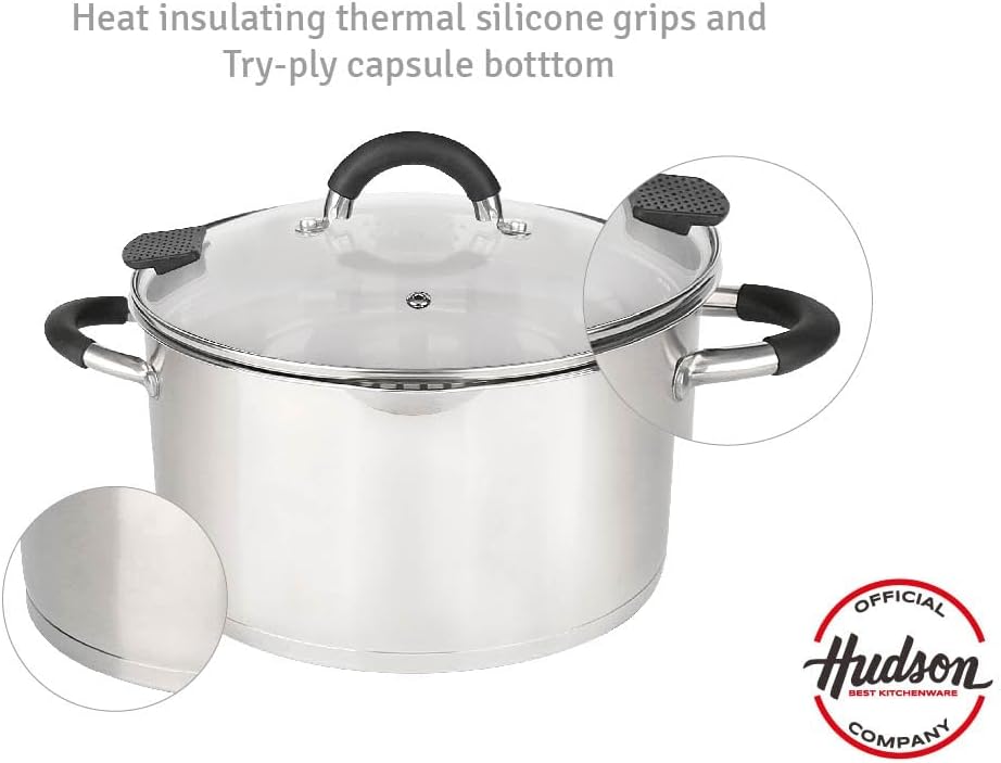 HUDSON Stainless Steel Stockpot 63 Qt with Lid