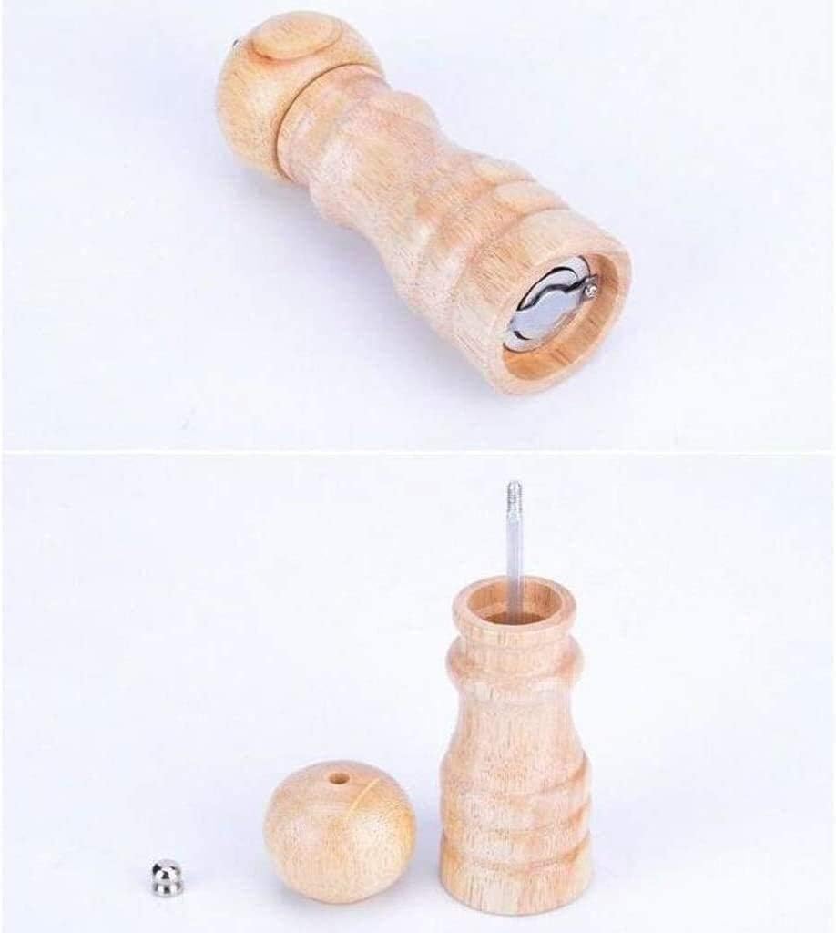 Adjustable Pepper Mill with Wooden Handle and Stainless Steel Liner