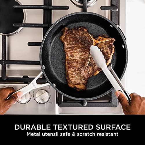 Ninja ZEROSTICK 3-Piece Stackable Saucepan Set Non-Stick Grey 16cm 18cm 20cm