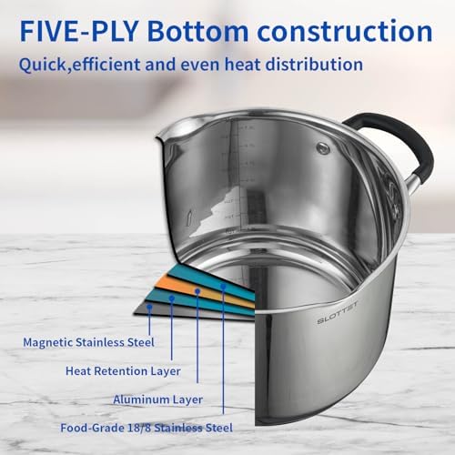 8 Quart Stock Pot with Glass Lid and Pour Spout