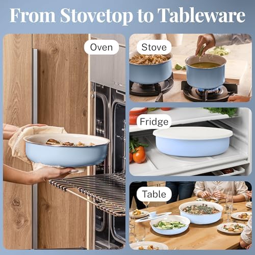 Gotham Steel 18 Pc Nonstick Cookware Set Blue