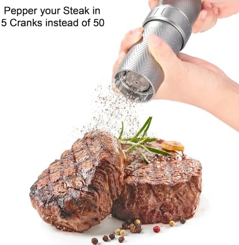 ARKNOAH Manual Pepper Grinder with External Coarseness Adjustment