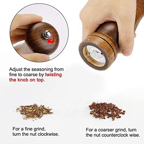 Uxcell Wooden Pepper Mill and Salt Shaker Set 1