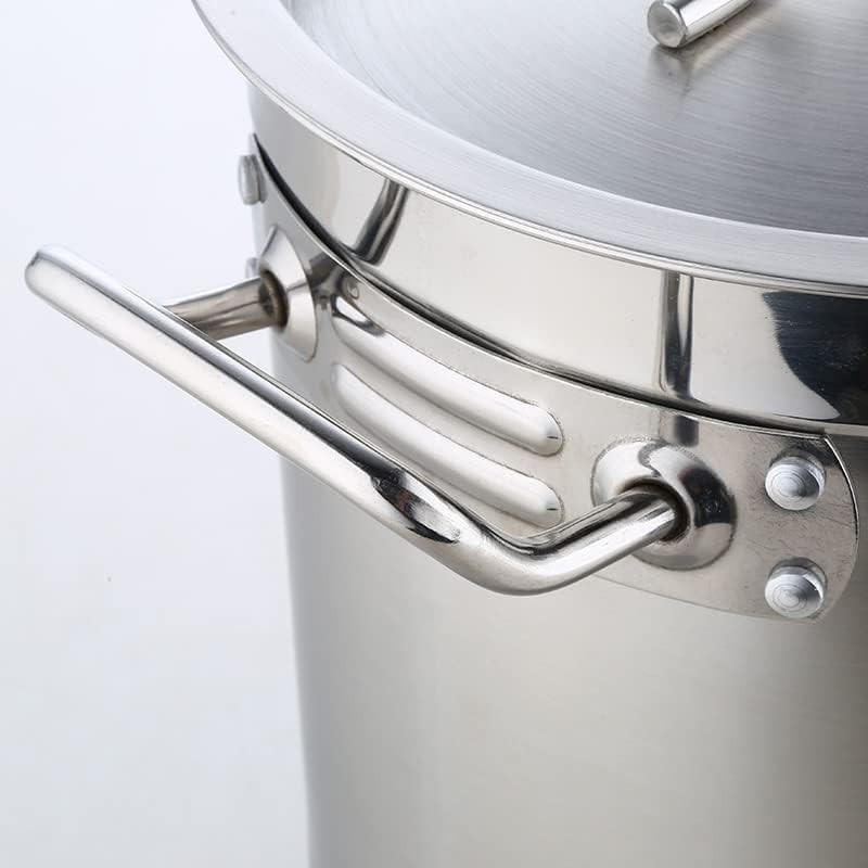 AIZYR 27Qt 45Qt 63Qt Stainless Steel Stockpot with Basket and Lid
