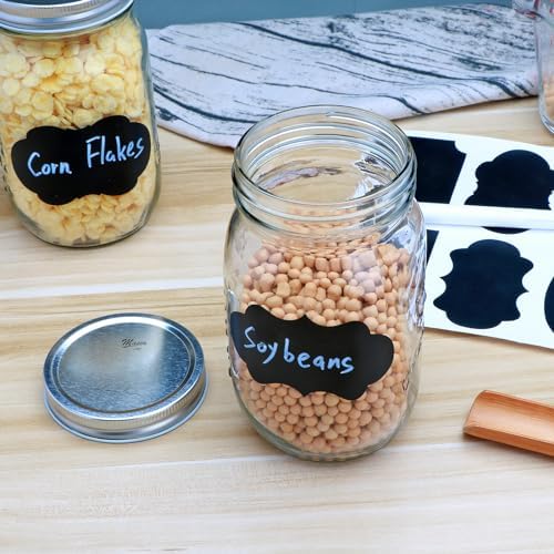 Flrolove 32 OZ Glass Jars 6 Pack with Airtight Lids