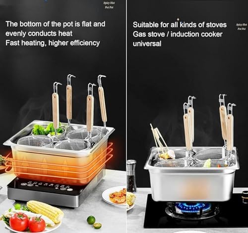BINGWANG 6-Hole Pasta Cooker Insert Set for Home Kitchen Restaurant
