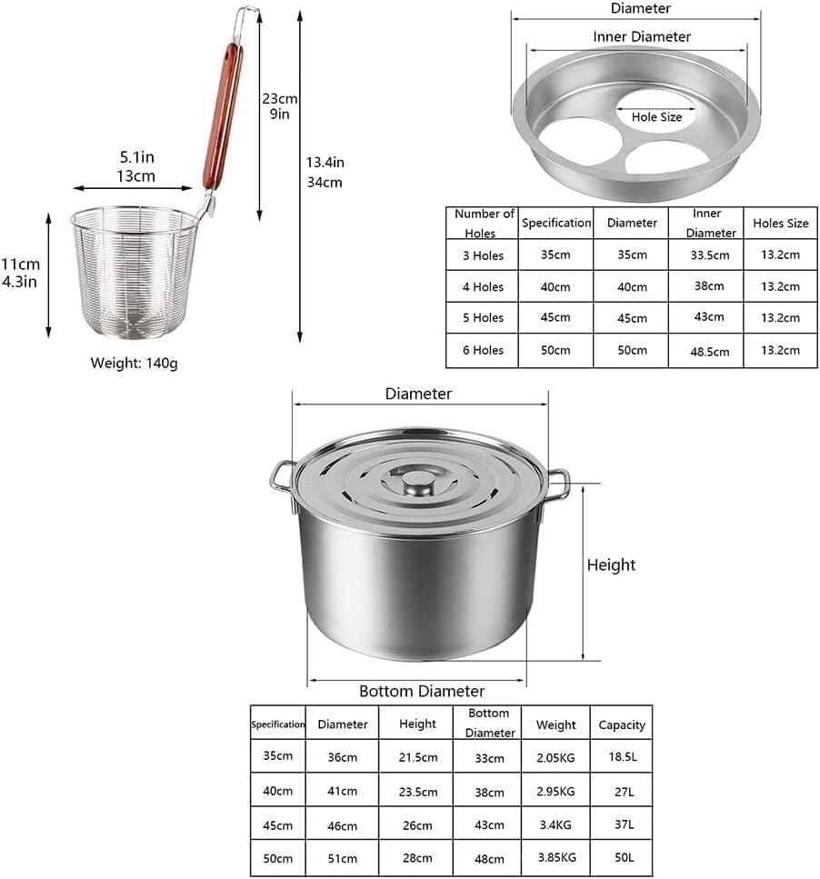 DAOUXIAOSP Multipots Pasta Pots Set with Strainer Basket