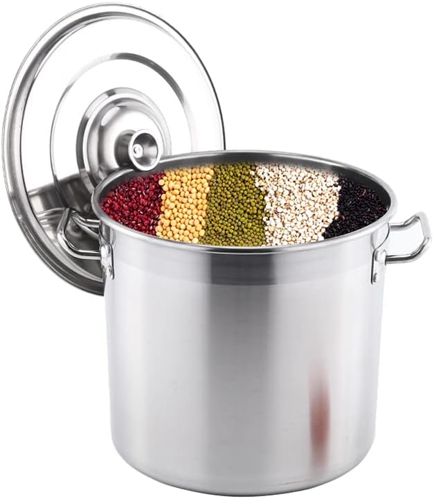 AIZYR 27QT Stainless Steel Stock Pot with Basket and Lid