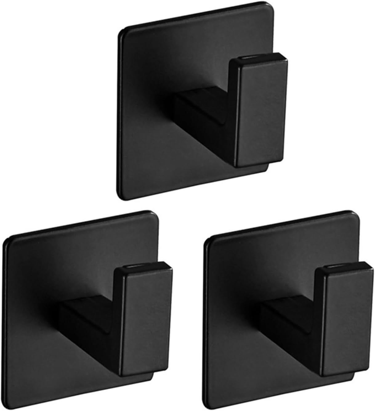 MOOWI Black Coat Hook Self Adhesive Robe Hook for Home Storage