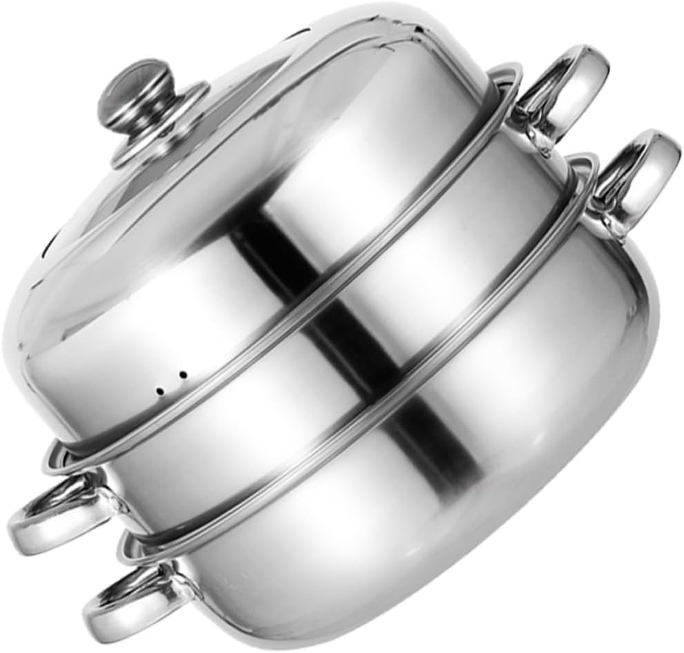 IMIKEYA 28cm Stainless Steel Steaming Pot with High Lid 1
