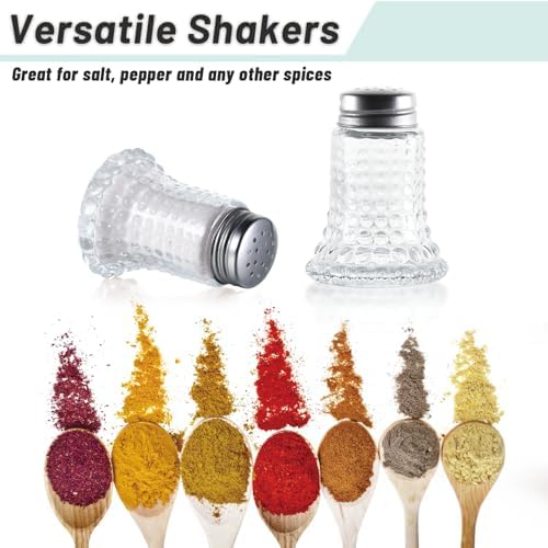 Wongblee Salt Pepper Shaker Glass Set Retro Hobnail Design
