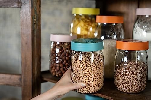 Le Parfait 6585016 2L Glass Jar with Screw-On Cap - Orange