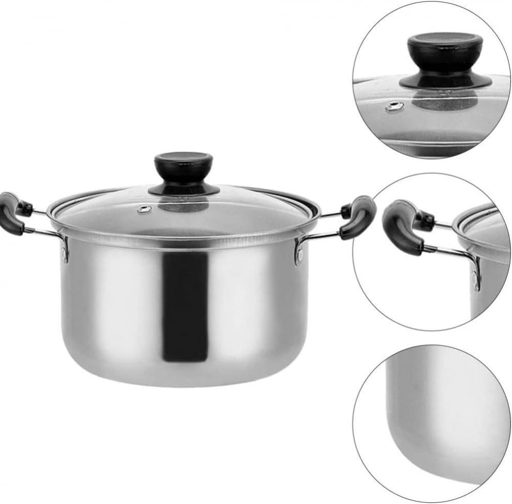 Stainless Steel Stock Pot with Glass Lid 18cm