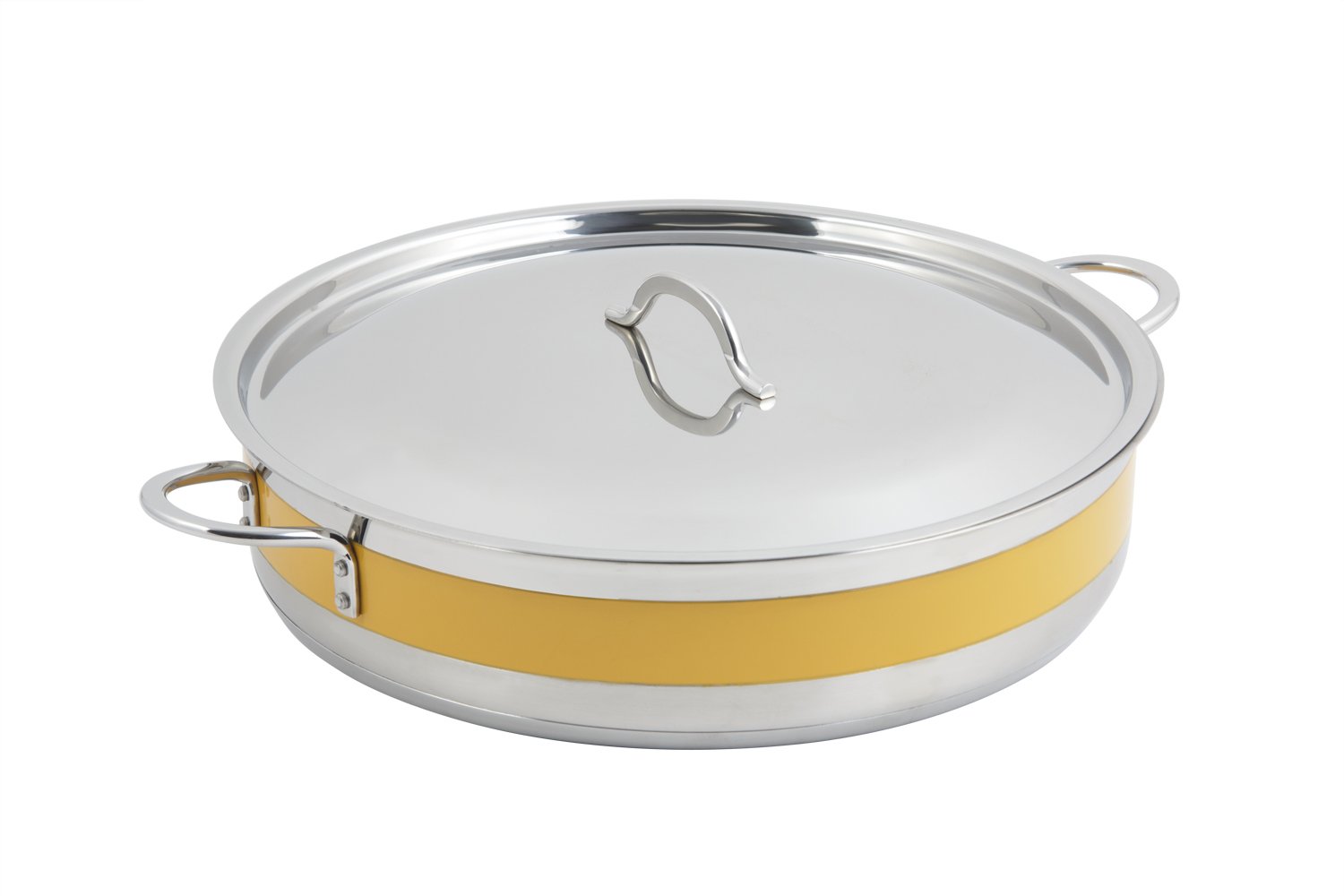 Bon Chef 9 Qt Yellow Induction Stockpot with Cover