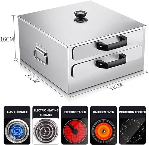 BINGWANG Stainless Steel Pasta Pot Steamer with 1 Tray and 2 Solid Trays