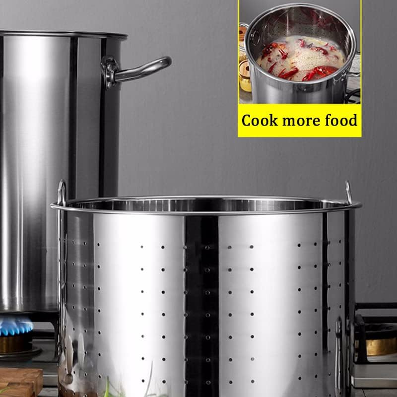 AIZYR 27QT Stainless Steel Stock Pot with Basket and Lid
