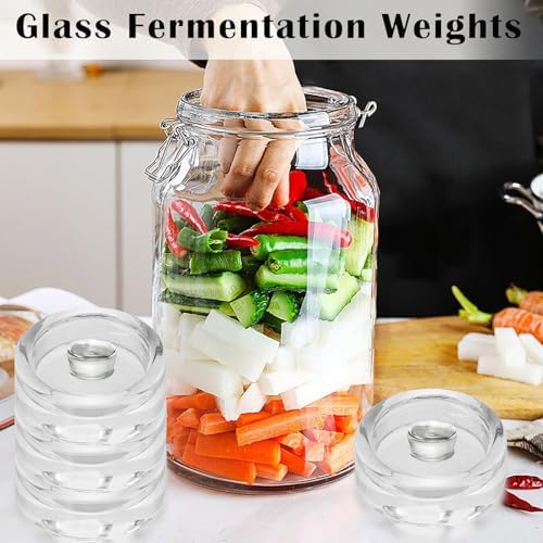 9 Pack Clear Glass Fermentation Weights for Mason Jars