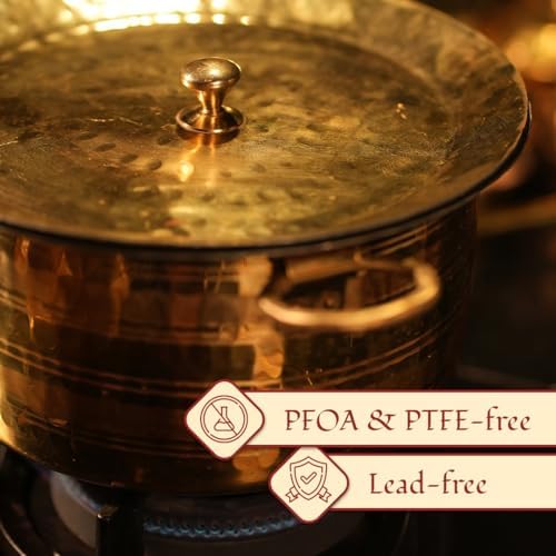 P-TAL Brass Stock Pot with Lid 1 Quart