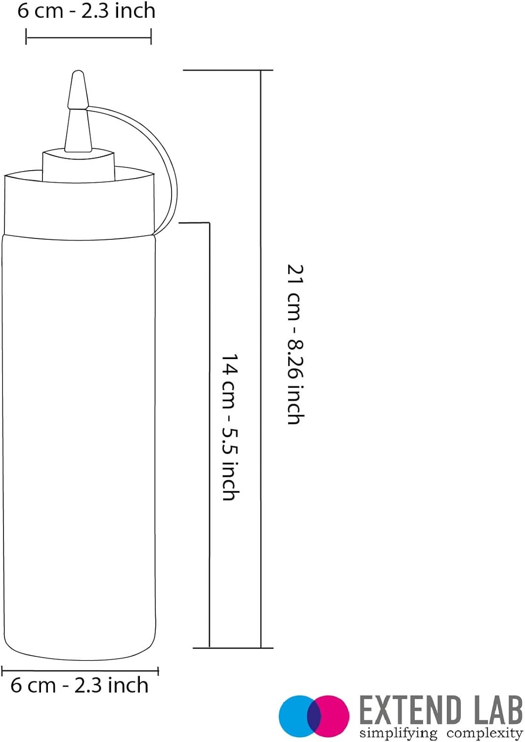 EXTEND LAB Sauce Bottles 3 Pack - Leak Proof Condiment Dispensers
