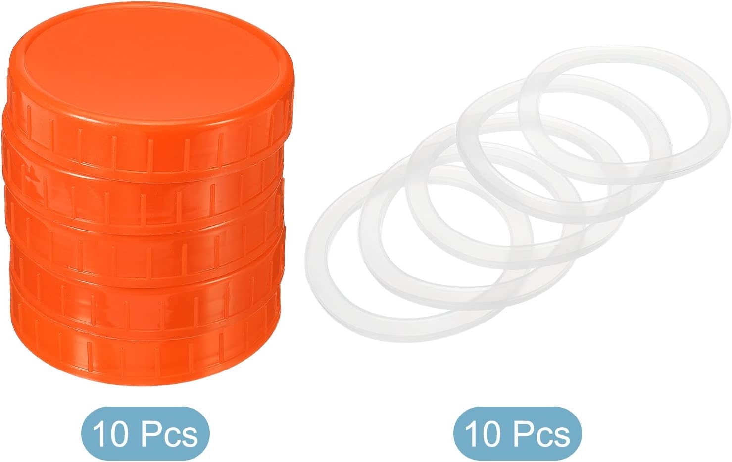 PATIKIL 86mm Wide Mouth Mason Jar Lids Orange 10-Pack Set