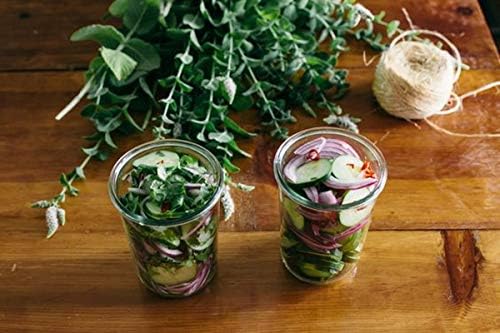 Weck Canning Jars Set of 4 - 34 Liter Glass Jars with Airtight Lids