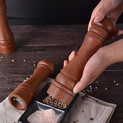 sdneNest Adjustable Wooden Salt and Pepper Mill Set