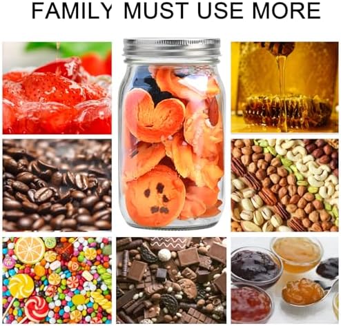 Flrolove 32 OZ Glass Jars 6 Pack with Airtight Lids