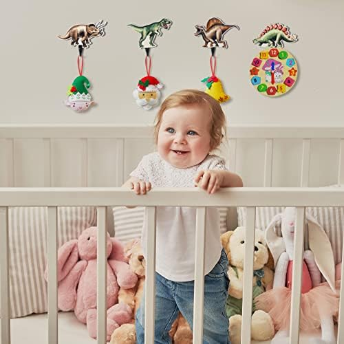 4 Pcs Dinosaur Wooden Wall Hooks for Kids Room