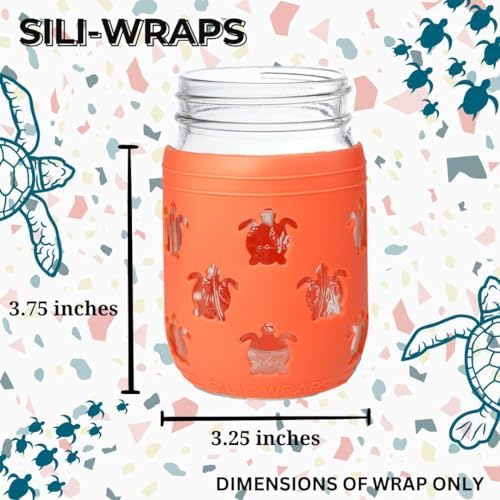 Sili Wraps Mason Jar Wraps Pink Sunset Turtle Set of 4