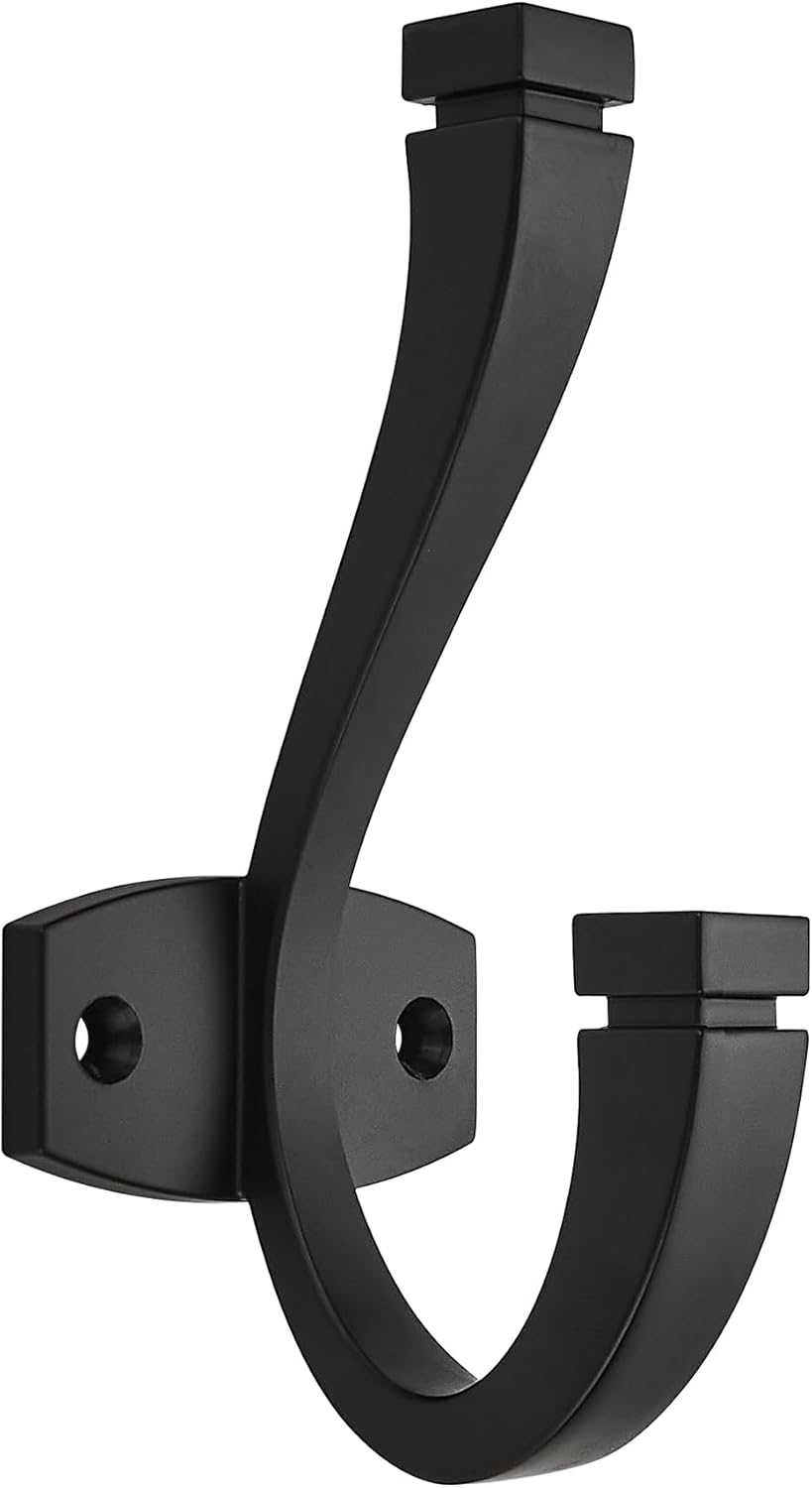 TUNNY 3-Pack Matte Black Coat Hooks