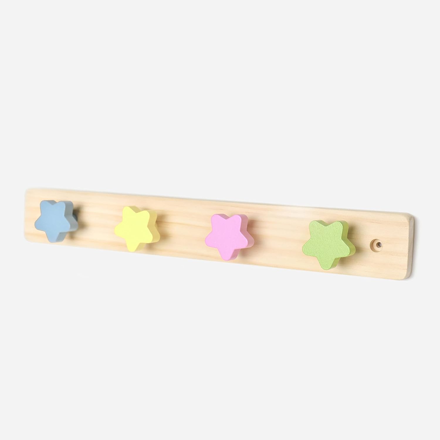 WonderBee Kids Coat Rack Wall Mount with 4 Star Pegs
