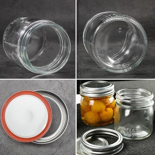 Tynatune 8 Oz Mason Jars 12 Pack with Lids and Bands