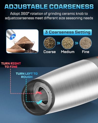 XinXu USB Rechargeable Salt Pepper Grinder Set