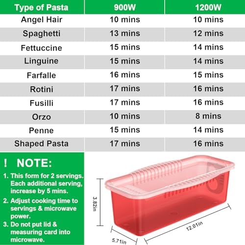 Potahouse Microwave Pasta Cooker with Strainer Lid