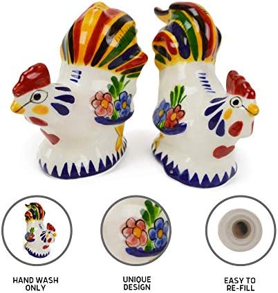 Colorful Roosters Ceramic Salt Pepper Shakers Set 1