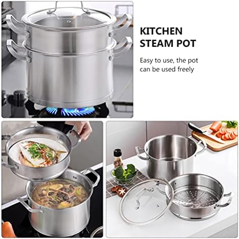Hemoton 1pc Non-Stick Stainless Steel Steamer Pot