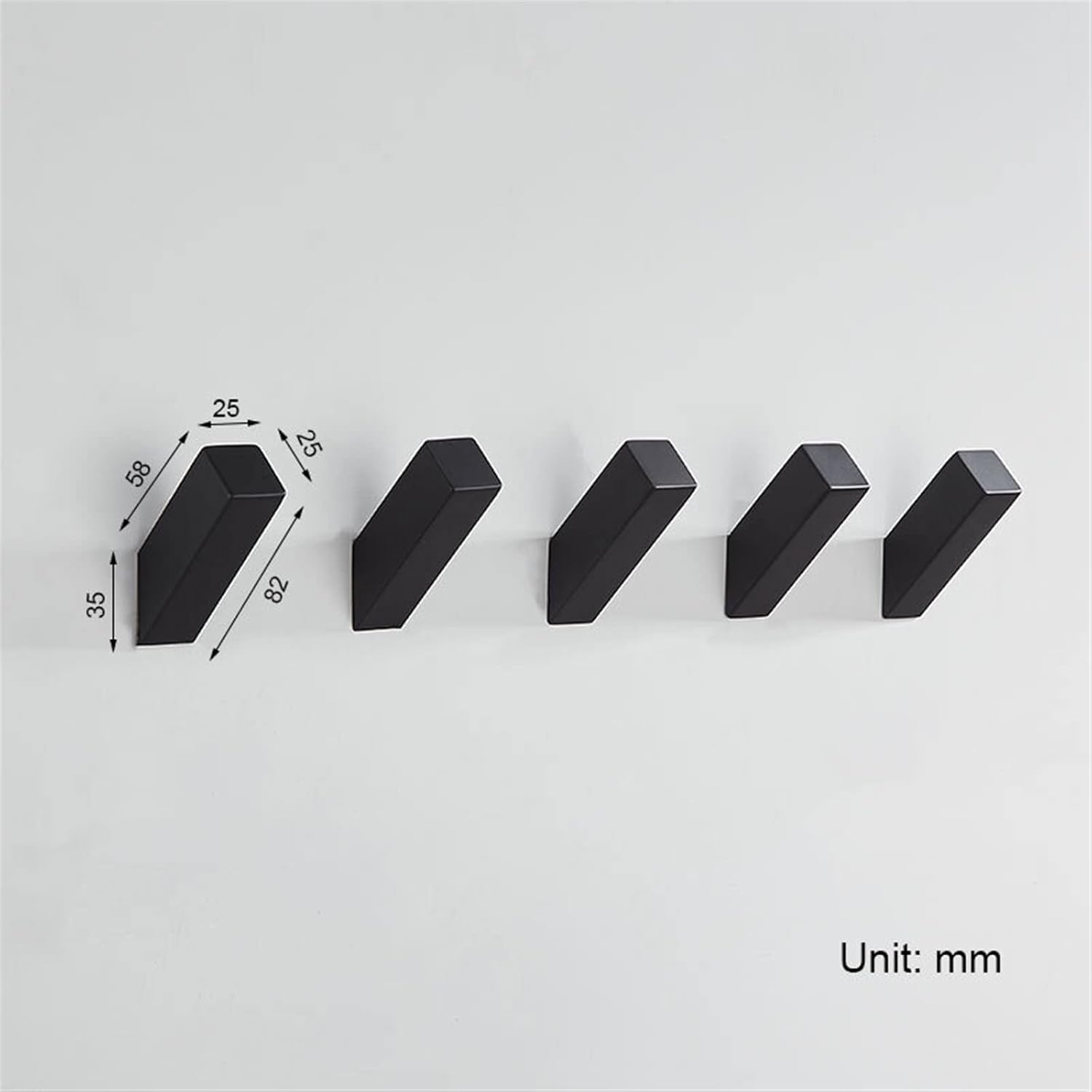 SUNESA Wall-Mounted Black Towel Hook 3Pcs