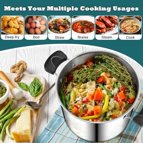 10 Quart 3-Ply Stainless Steel Stock Pot with Lid