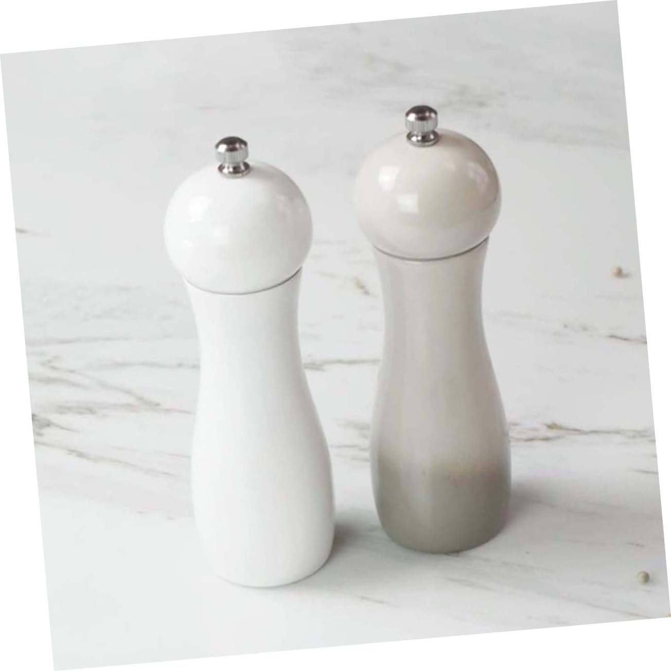 PAMINGONO Ceramic Pepper Mill and Salt Shaker Set