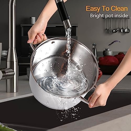LEUGWAKN 8 Quart Stainless Steel Stock Pot With Lid