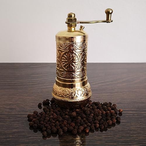 Carrina Gold Pepper Mill - Adjustable Spice Coffee Grinder