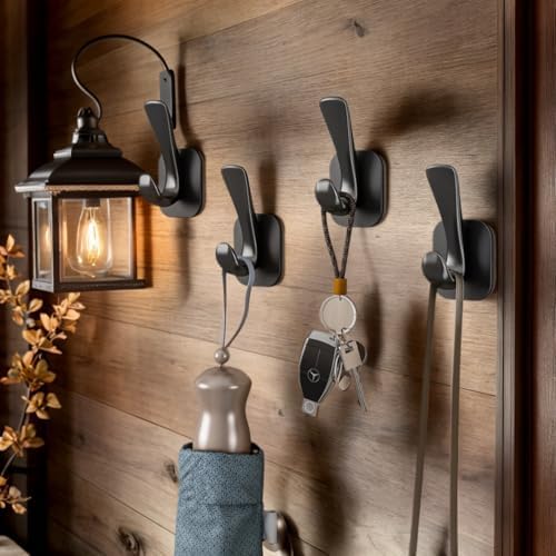 Nepartak Matte Black Aluminum Alloy Coat Hooks