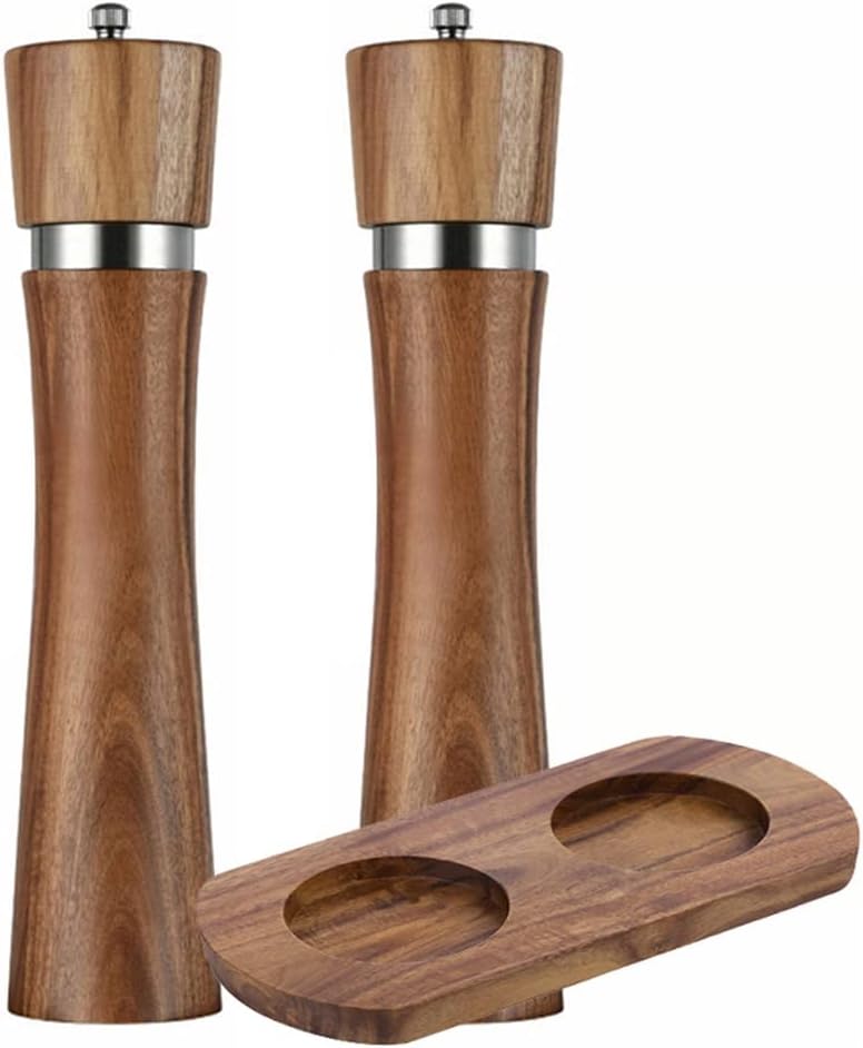 YVLVU 6810 Inch Wooden Pepper Grinder Set