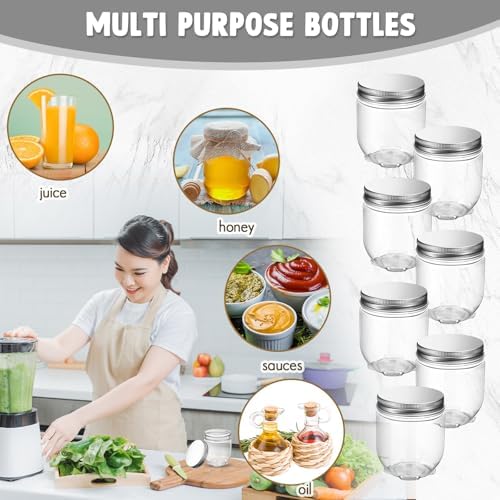 Tanlade 60 Pcs 4 oz Clear Plastic Jars with Lids 1