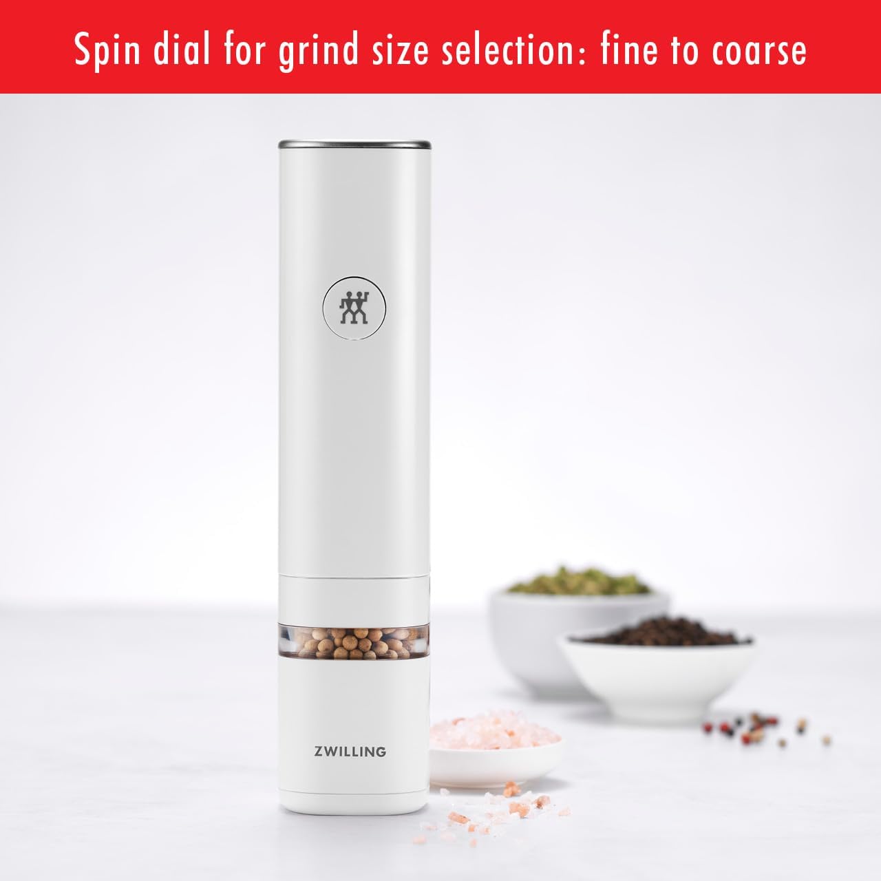 ZWILLING Enfinigy Electric Salt Pepper Mill - White