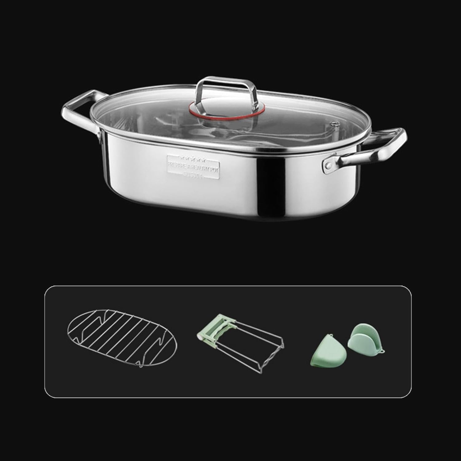 SHU GE 304 Stainless Steel Fish Steamer with Rack