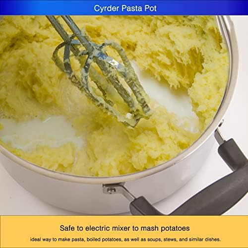 Cyrder 5 Quart Stainless Steel Pasta Pot with Strainer Lid 1