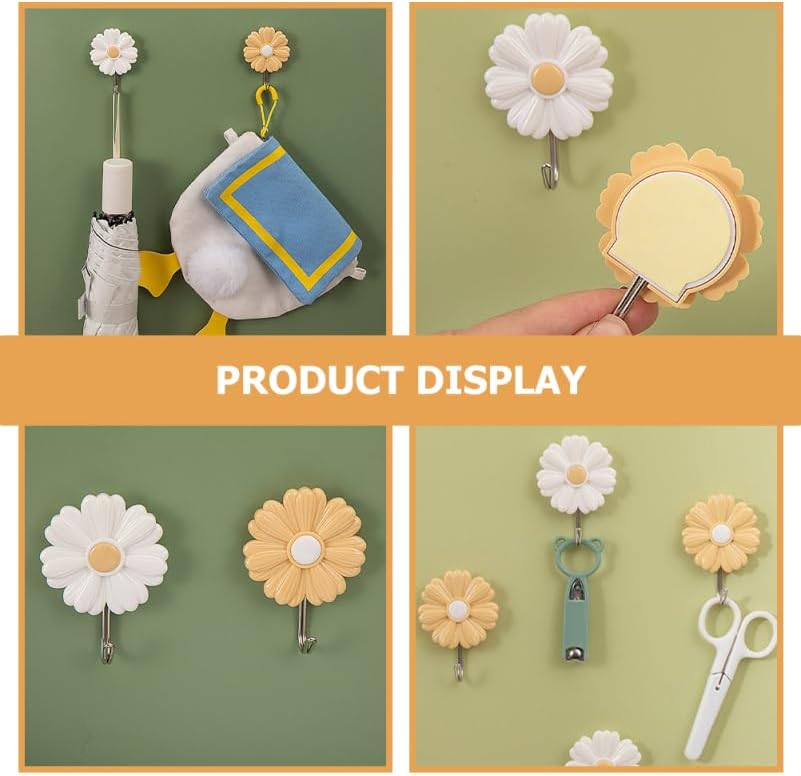Cabilock 4pcs Adhesive Wall Hooks for Home Decor 1