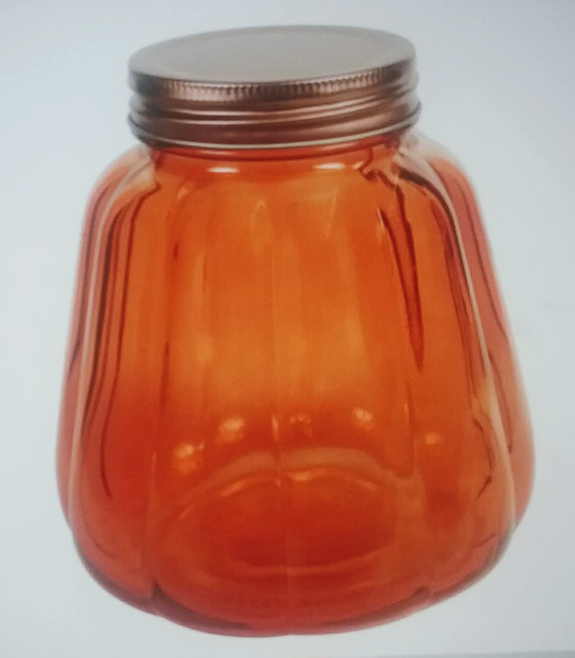 GBI Orange Pumpkin Shaped Glass Jars with Rose Gold Lids Set of 2